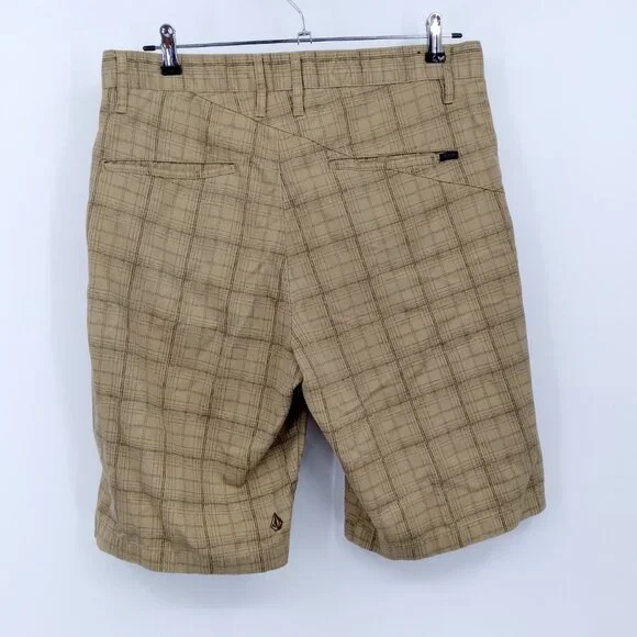 Volcom Corpo Class Men Chino Plaid Shorts Size 32 - Picture 4 of 8
